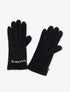 Gants en suédine à détail chaîne - Noir - 1
