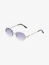 Lunettes ovales à monture torsadée - Bleu gris - 1
