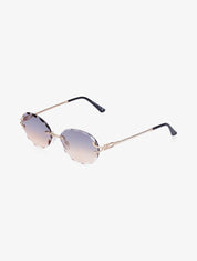 Lunettes ovales à monture torsadée - Marron - 1