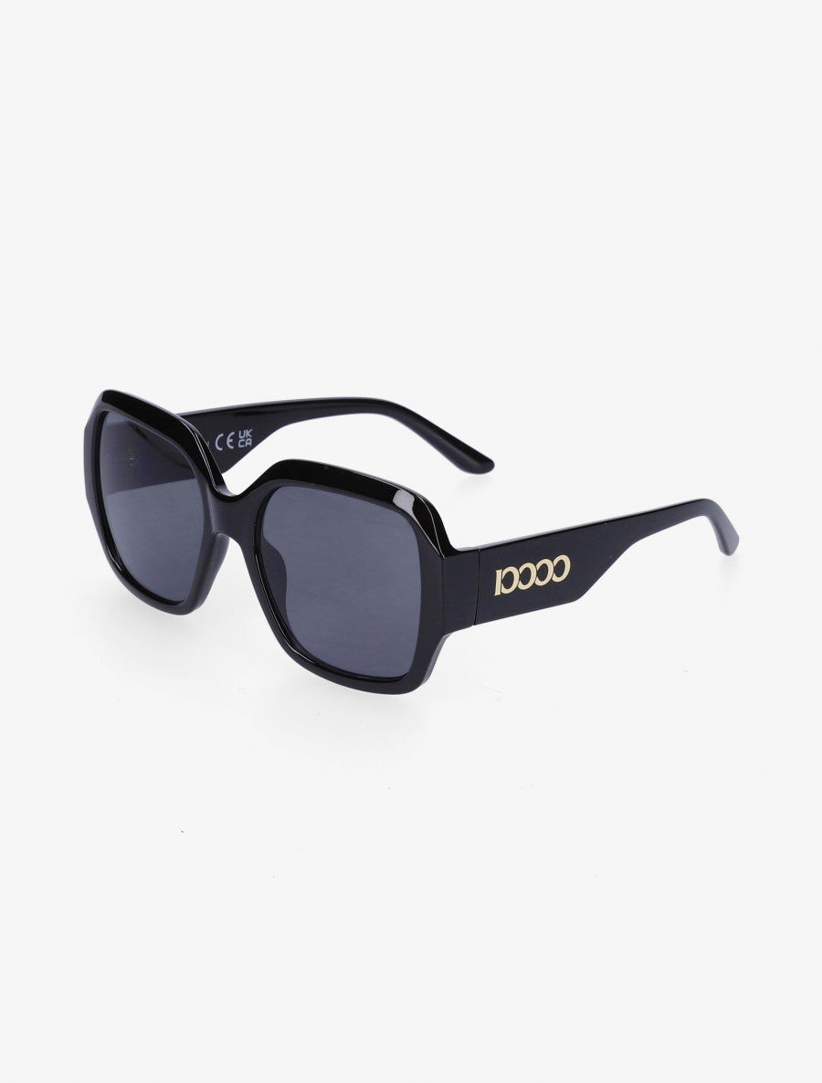 Lunettes de soleil carrées oversize - Noir - 1