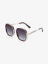 Lunettes de soleil carrées stylisées - Noir/léopard - 1