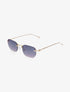 Lunettes de soleil rectangulaires sans monture - Bleu - 1