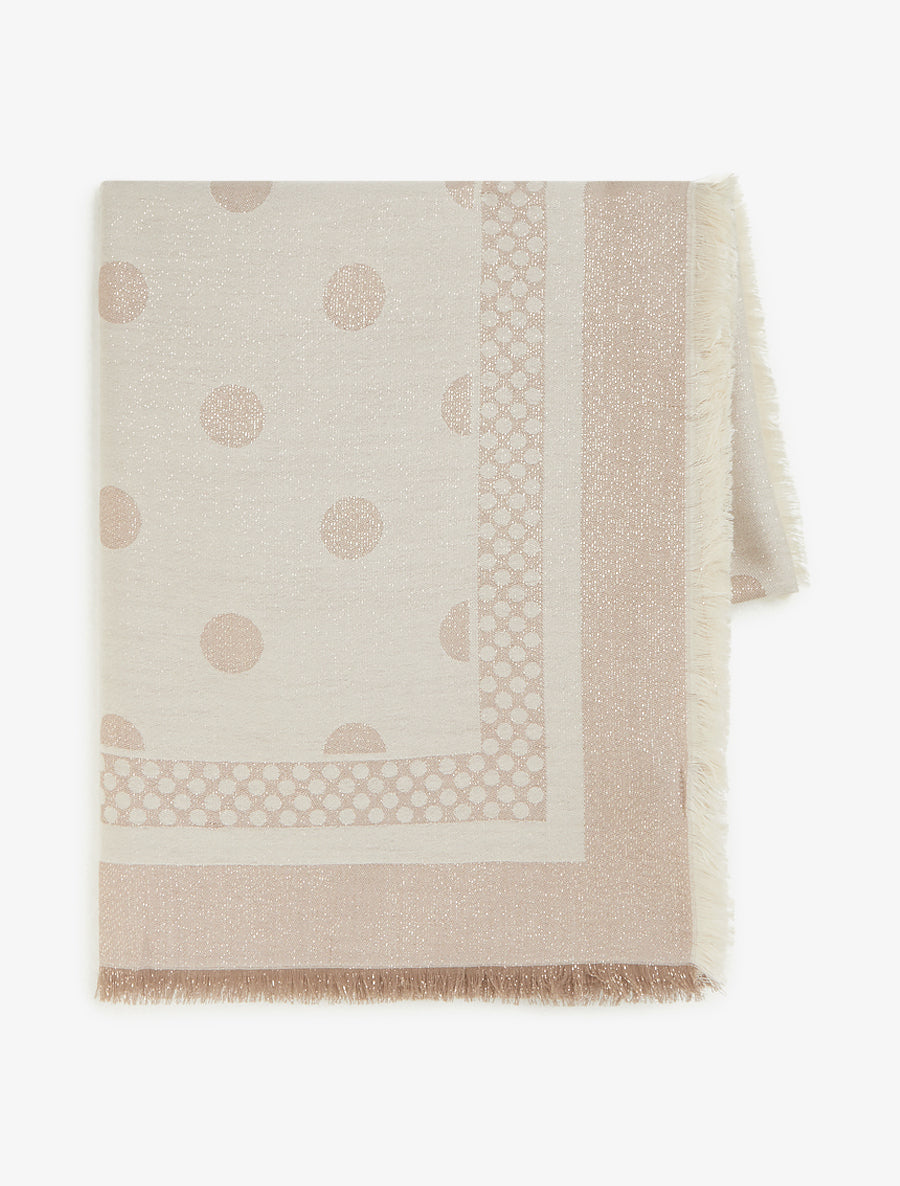 Echarpe carrée irisée à motif pois - Beige - 2