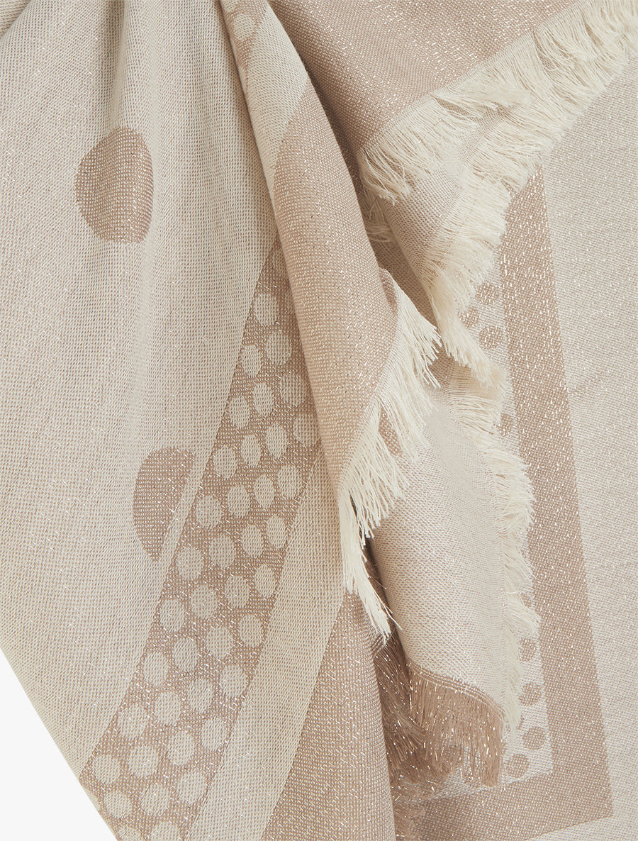 Echarpe carrée irisée à motif pois - Beige - 3
