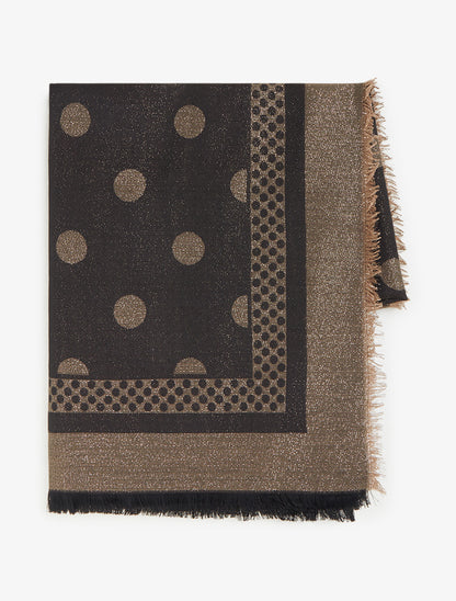 Echarpe carrée irisée à motif pois - Noir - 2