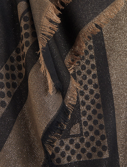 Echarpe carrée irisée à motif pois - Noir - 3