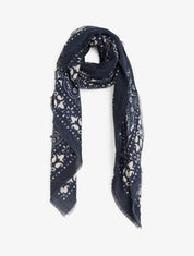 Echarpe rectangulaire à motif bandana - Marine - 1