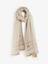Echarpe satinée à motif graphique - Beige - 1