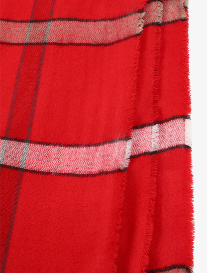 Echarpe à carreaux - Rouge - 3