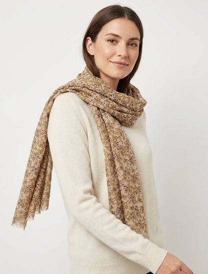 Foulard con stampa bacche iridescenti - Senape