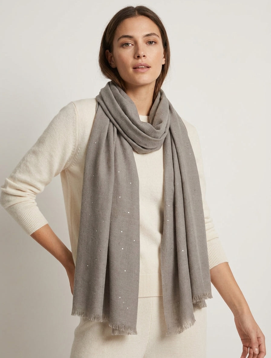 Sciarpa in cotone misto con paillettes - Talpa