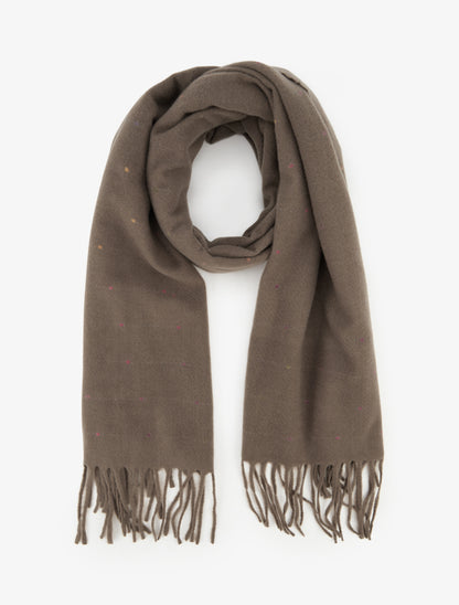 Echarpe à pois multicolore - Taupe - 1