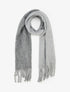 Echarpe en laine mélangée à franges - Gris - 1
