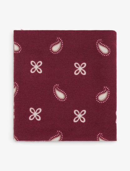 Foulard imprimé paisley à bords effilochés - Bordeaux - 2