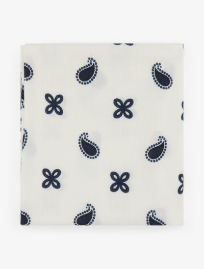 Foulard imprimé paisley à bords effilochés - Blanc - 2