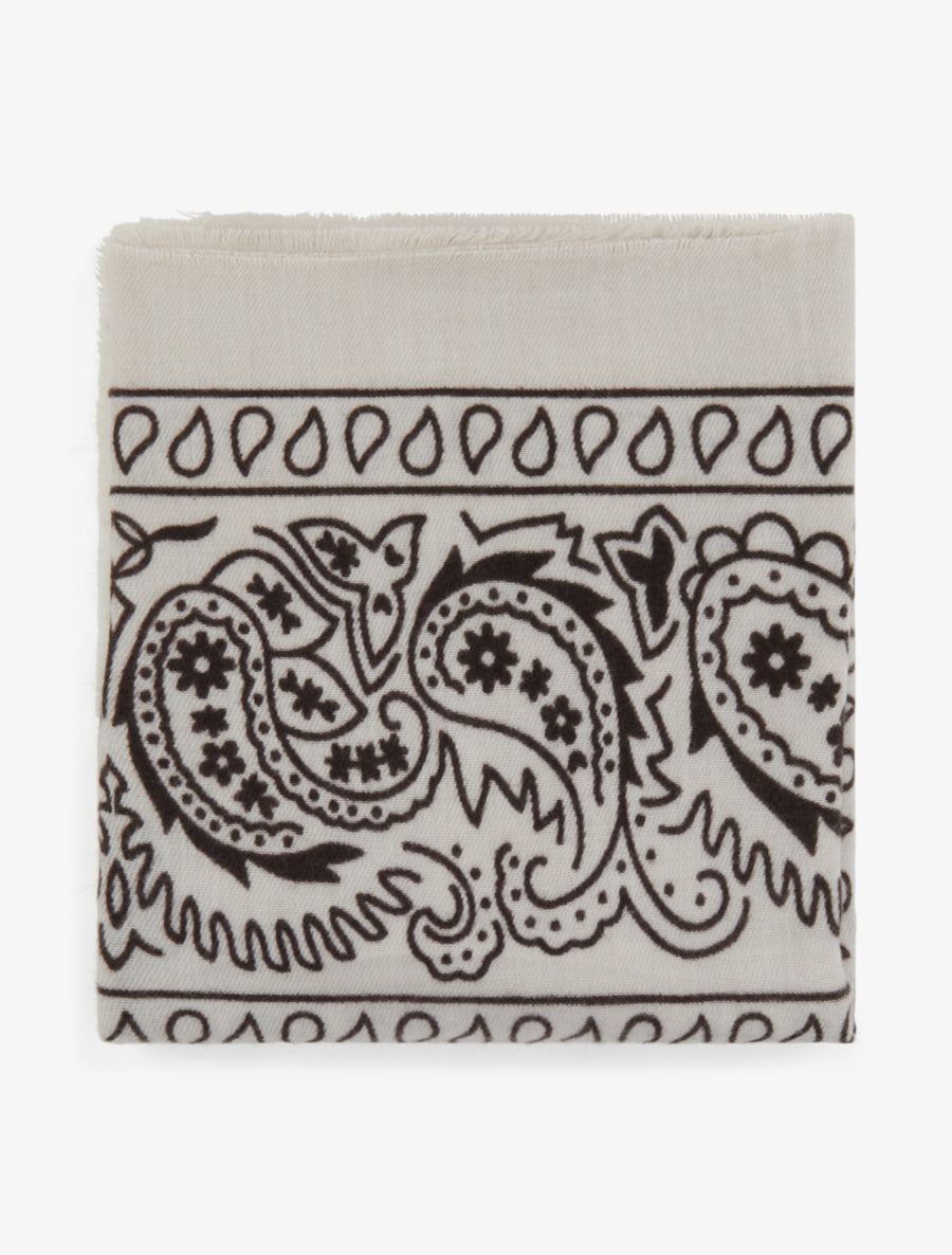 Foulard imprimé cachemire à bords effilochés - Beige - 2