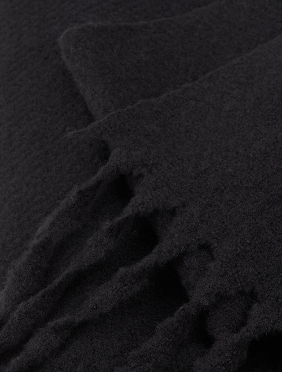 Echarpe uni à franges - Noir - 3