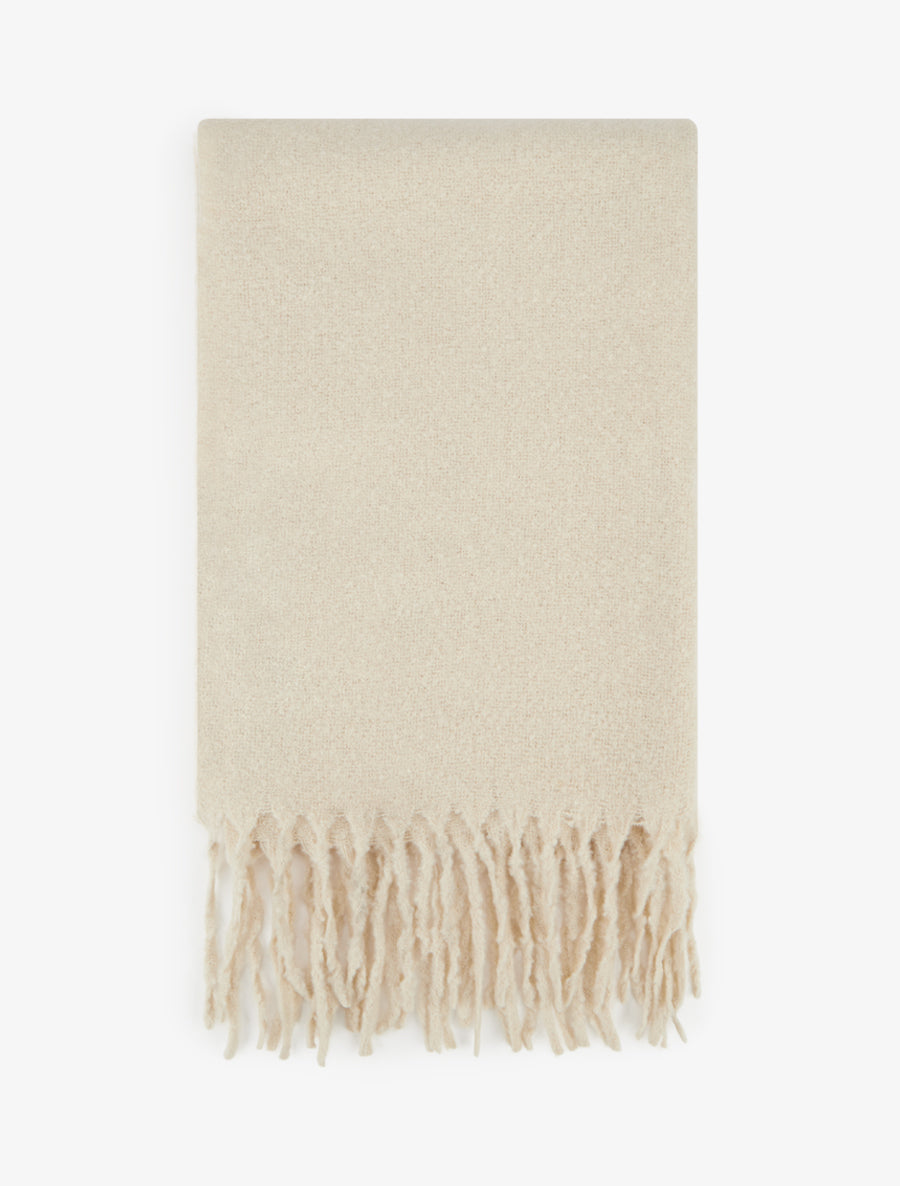 Echarpe uni à franges - Beige - 2