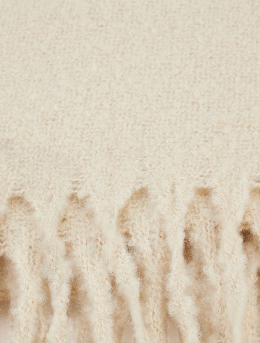 Echarpe uni à franges - Beige - 3