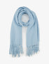Echarpe uni à franges - Bleu ciel - 1