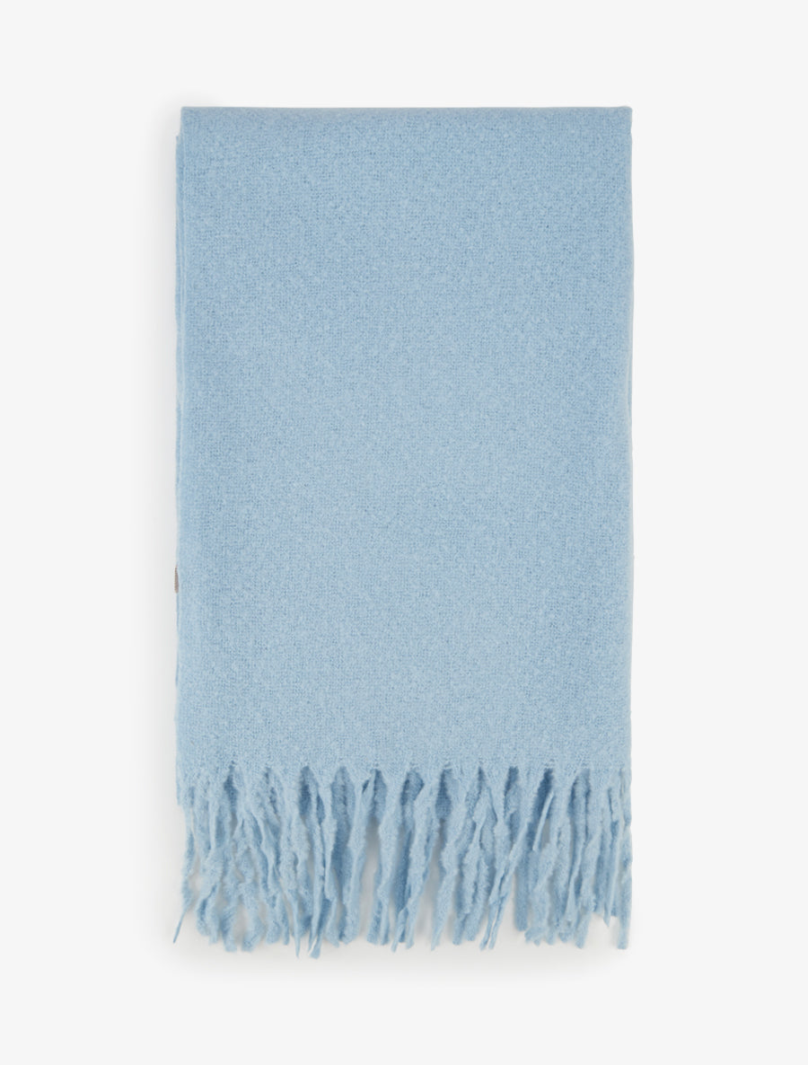 Echarpe uni à franges - Bleu ciel - 2