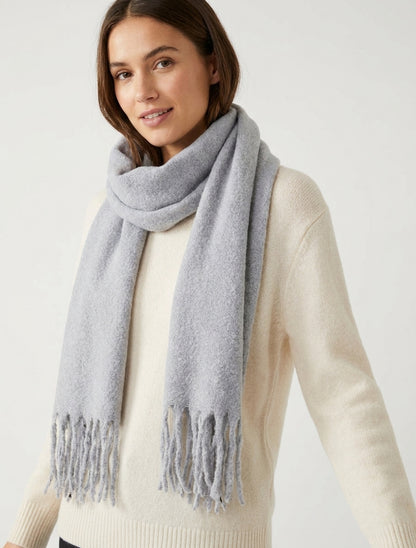Sciarpa unita con frange - Grigio chiaro