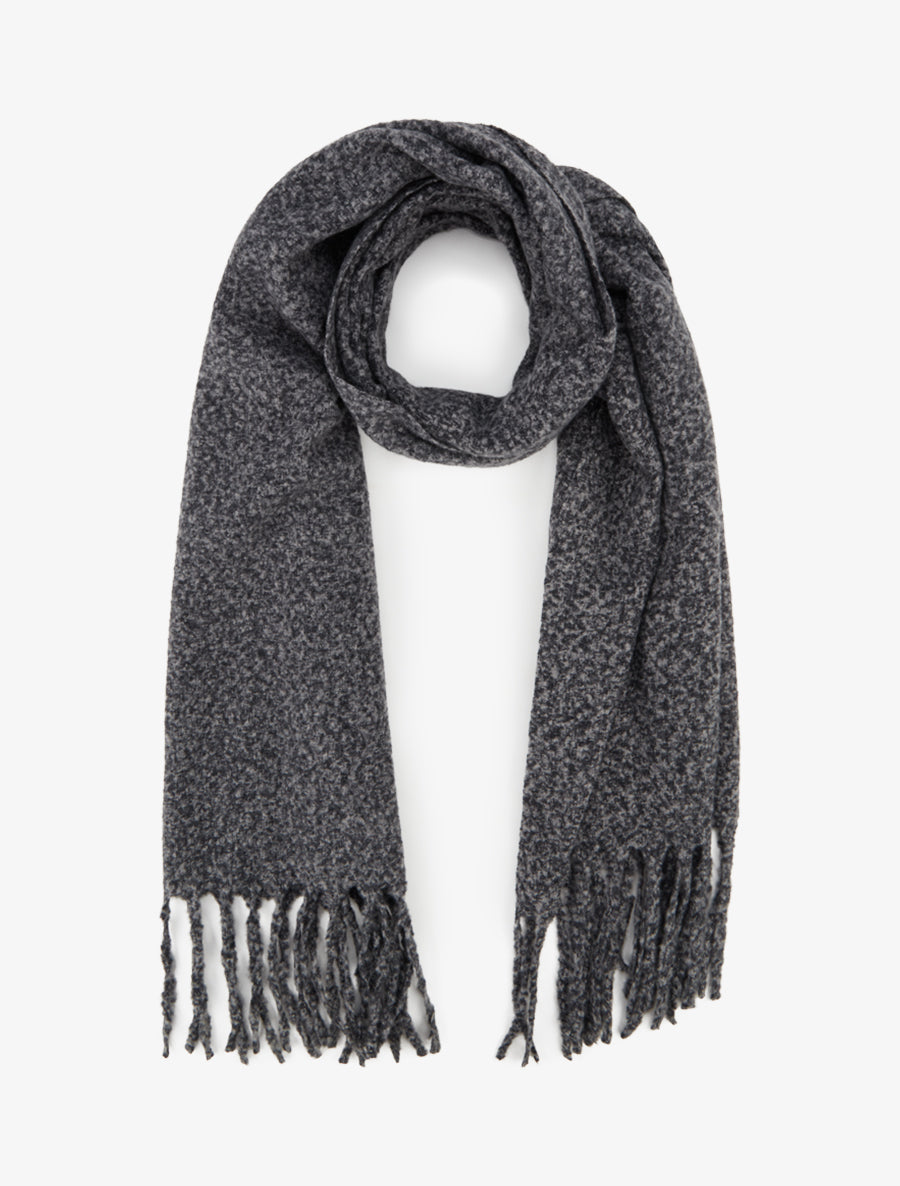 Echarpe uni à franges - Gris foncé - 1