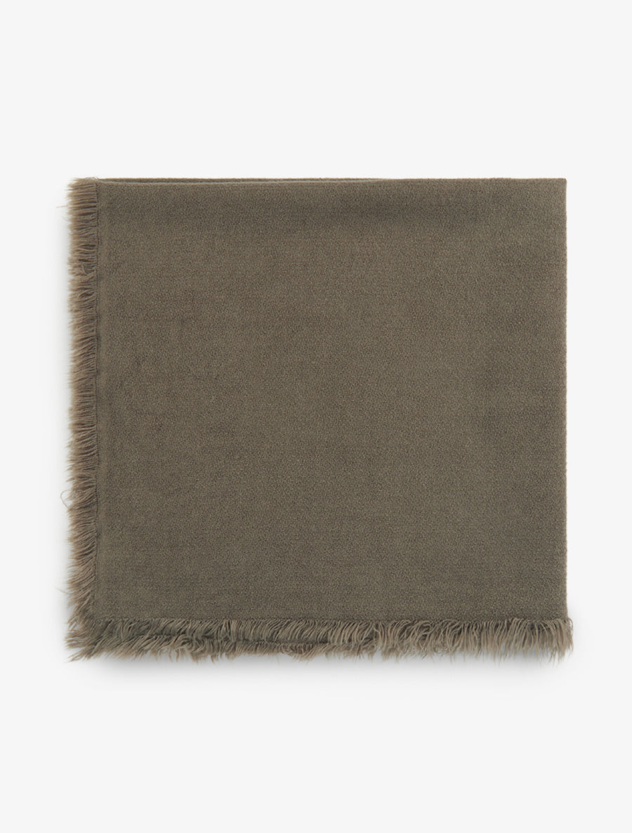 Foulard uni à bords effilochés - Kaki - 2