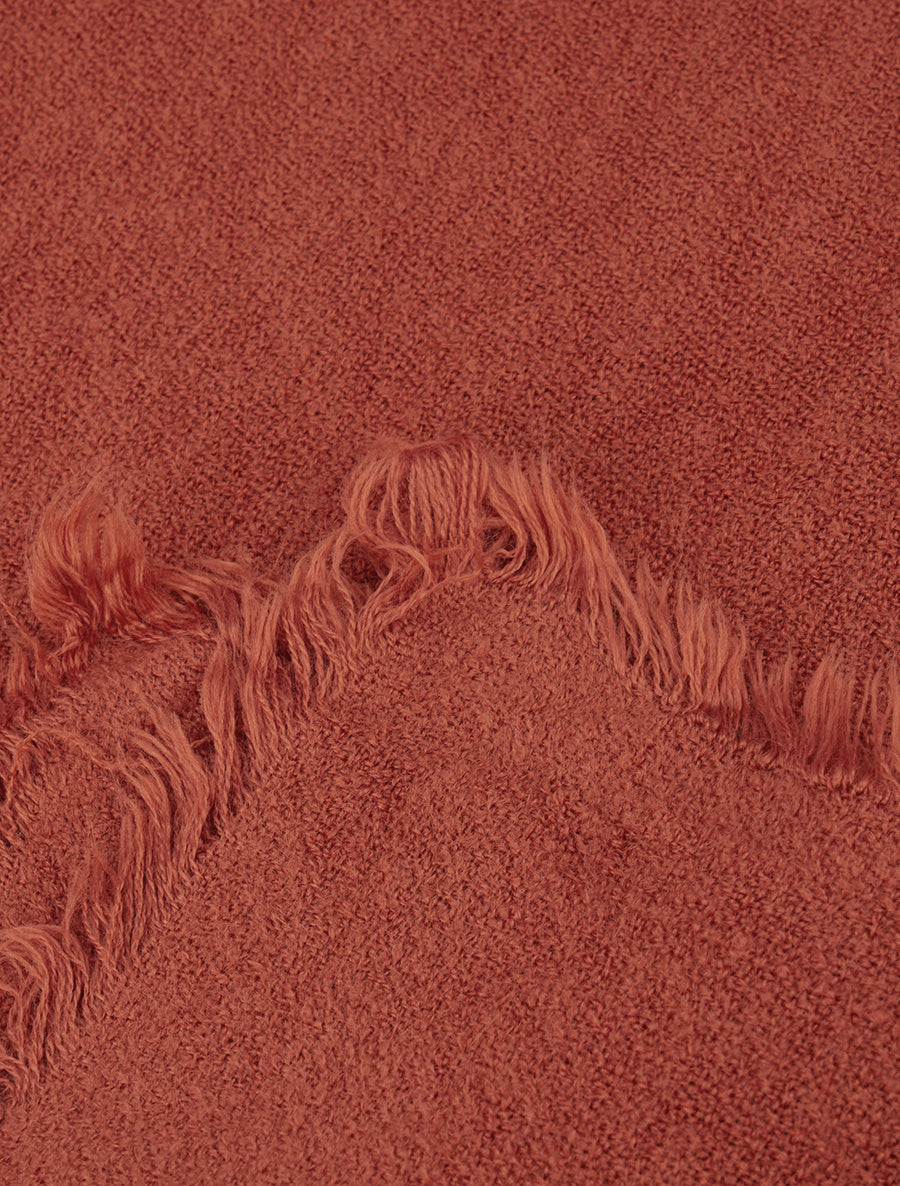 Foulard uni à bords effilochés - Orange - 3