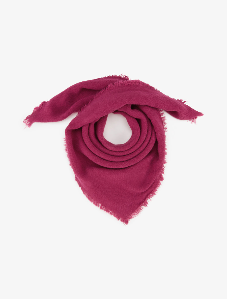 Foulard uni à bords effilochés - Fushia - 1