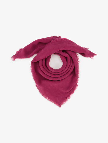 Foulard uni à bords effilochés - Fushia - 1