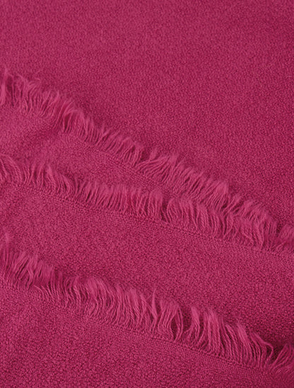 Foulard uni à bords effilochés - Fushia - 3