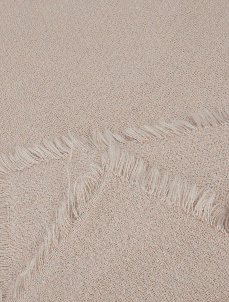 Foulard uni à bords effilochés - Beige - 3