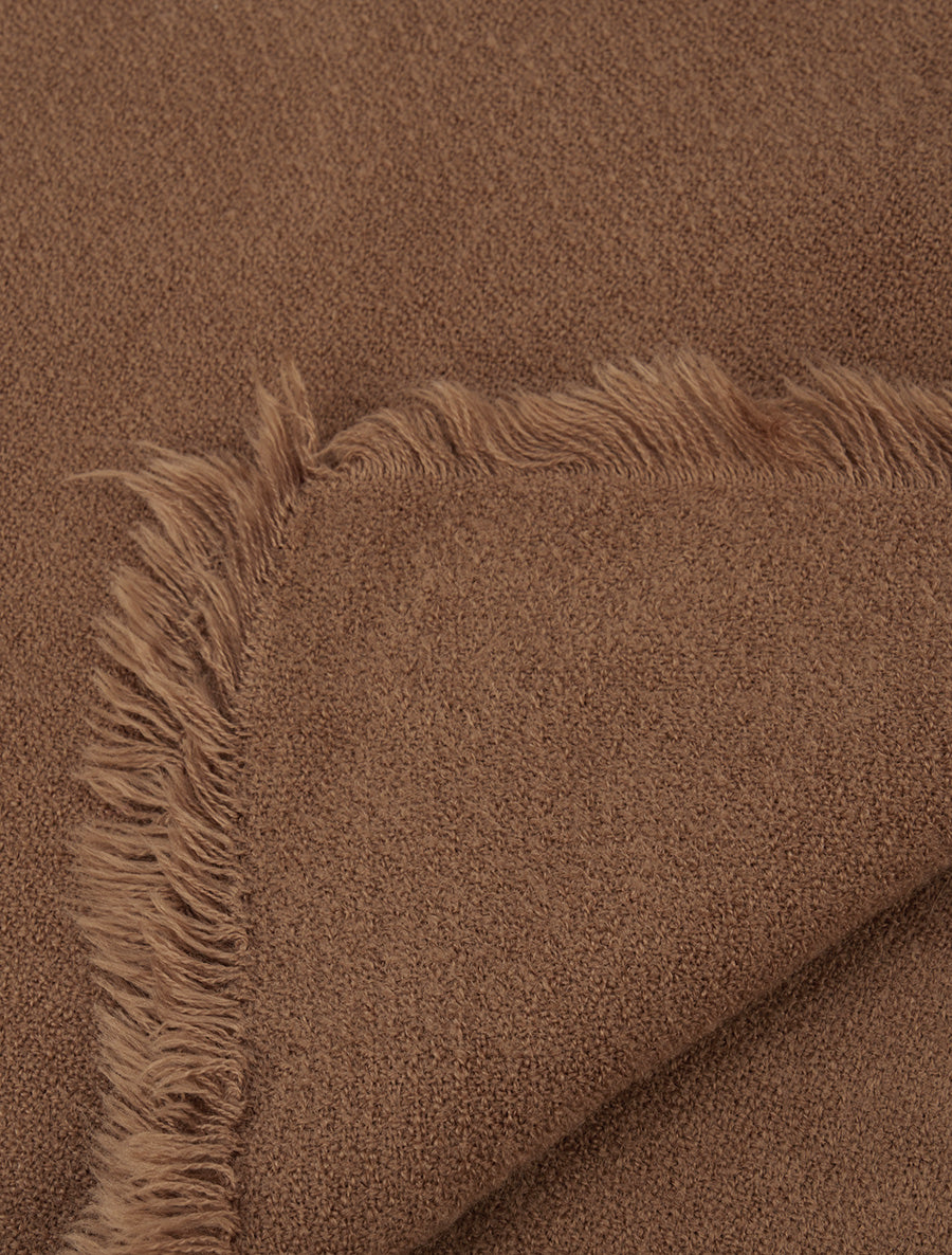 Foulard uni à bords effilochés - Camel - 3