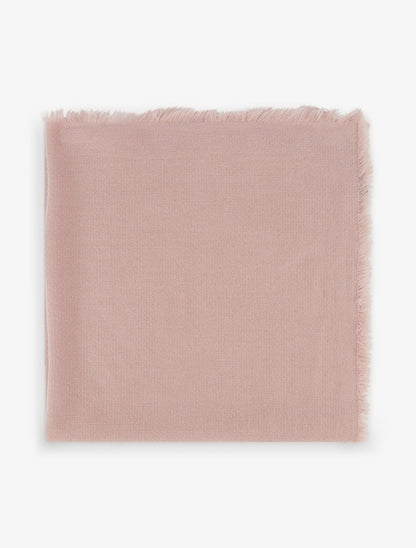 Foulard uni à bords effilochés - Rose - 2