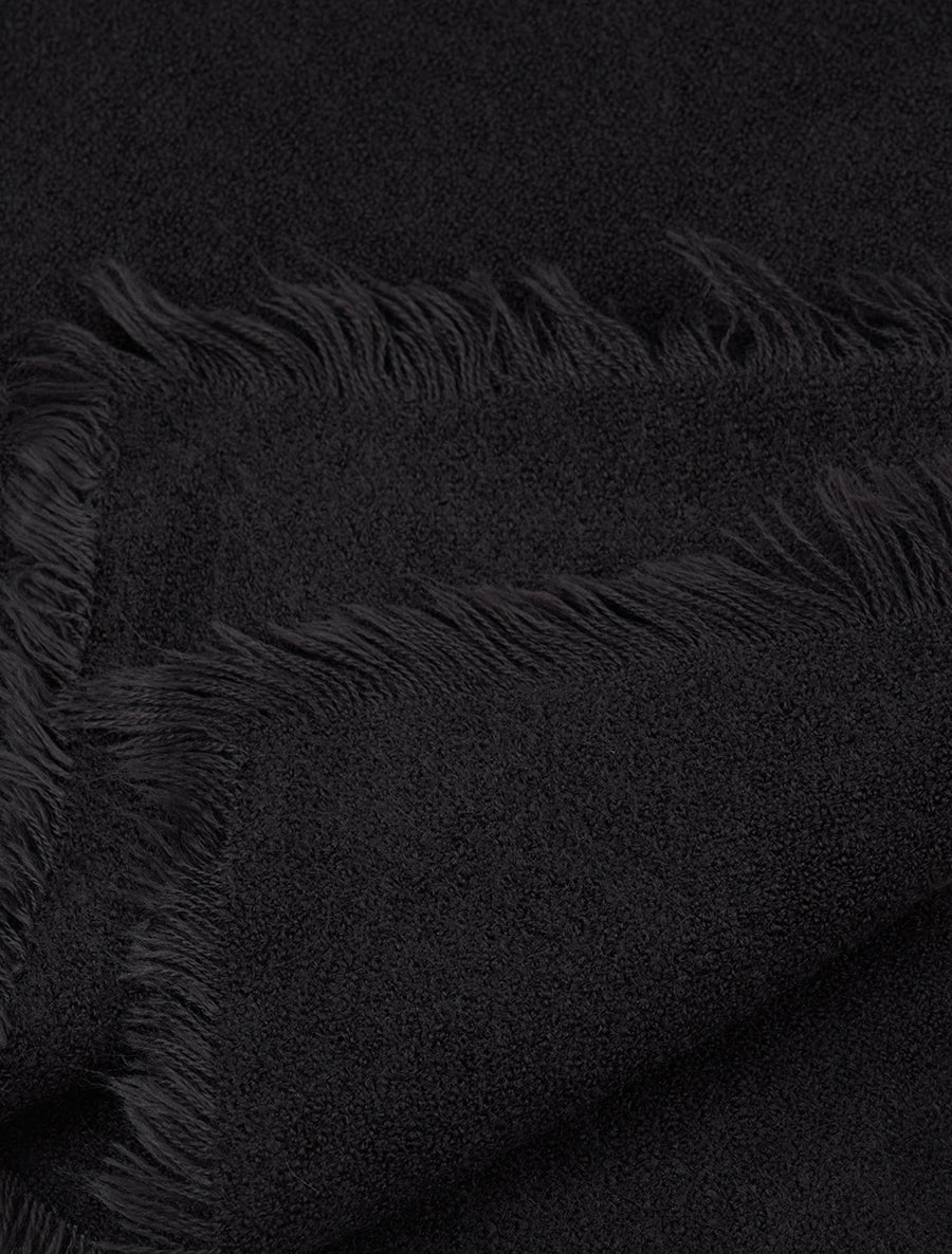 Foulard uni à bords effilochés - Noir - 3