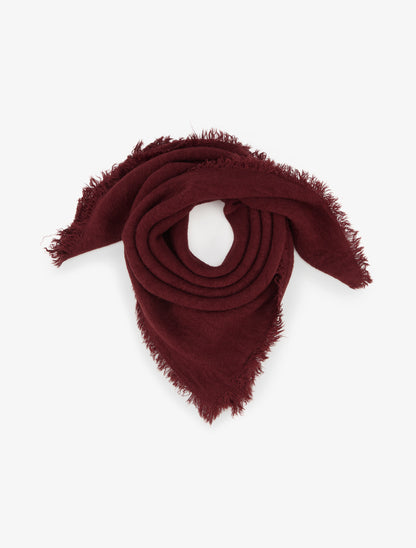 Foulard uni à bords effilochés - Bordeaux - 1