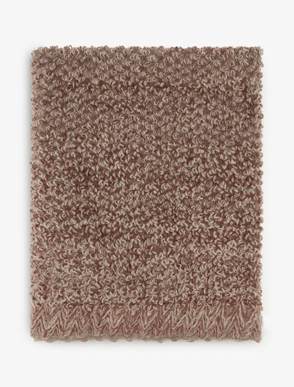 Châle triangulaire en maille bouclée - Taupe - 2