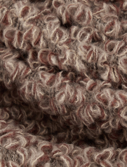 Châle triangulaire en maille bouclée - Taupe - 3