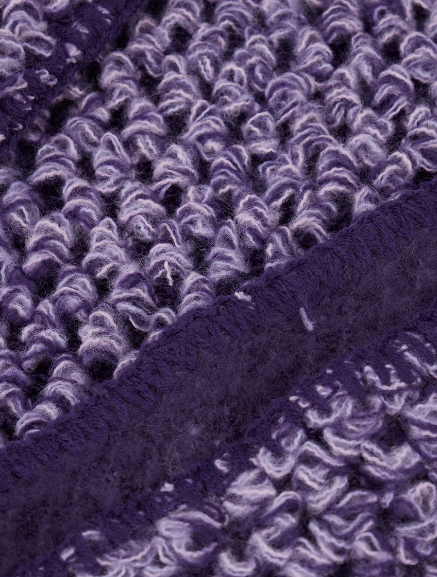 Châle triangulaire en maille bouclée - Violet - 3