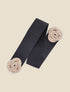 Ceinture irisée à boucles métalliques spirales stylisées - Noir/doré - 1
