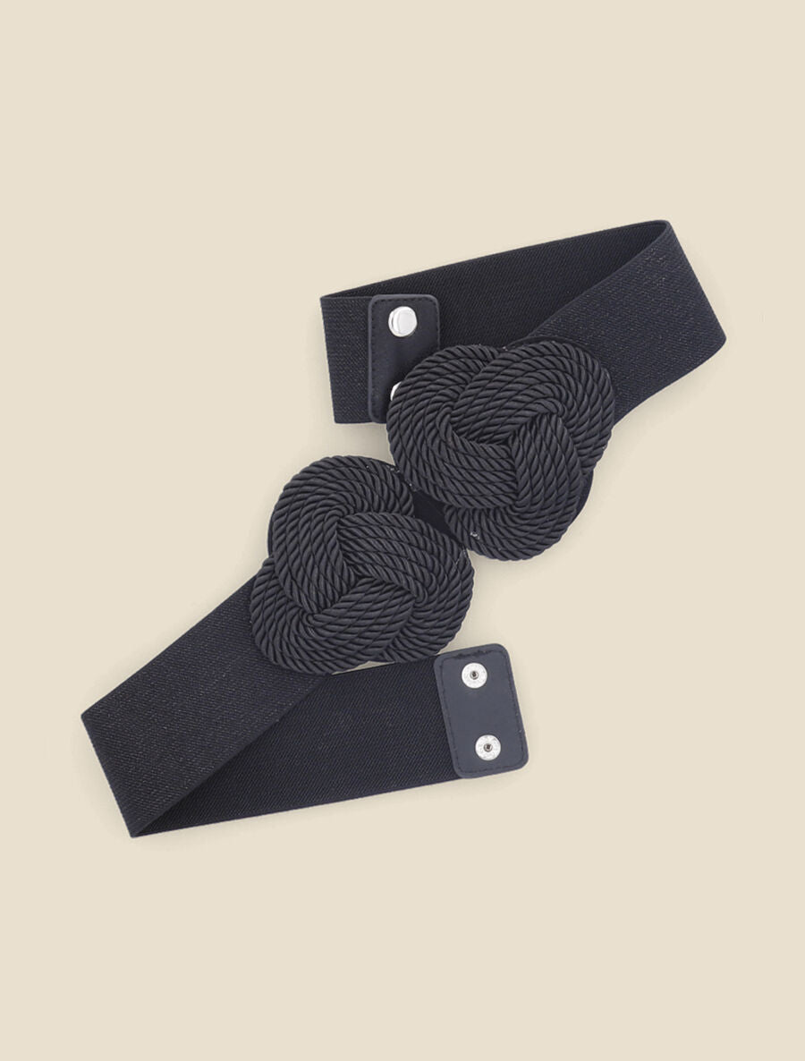 Ceinture irisée à boucles style noeud marin - Noir - 1