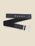 Ceinture élastiquée à boucle métallique carrée - Noir/argent - 2