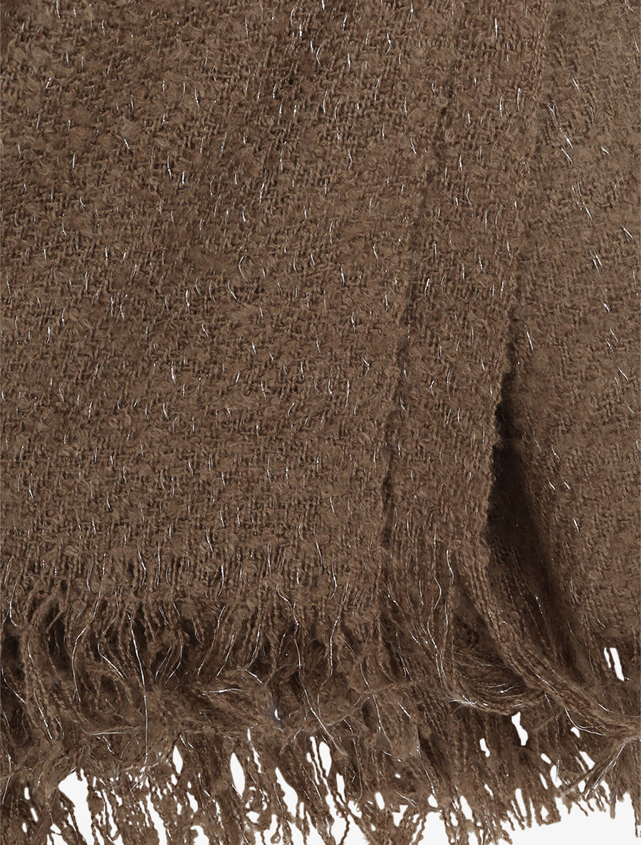 Echarpe irisée à bords frangés - Taupe - 3