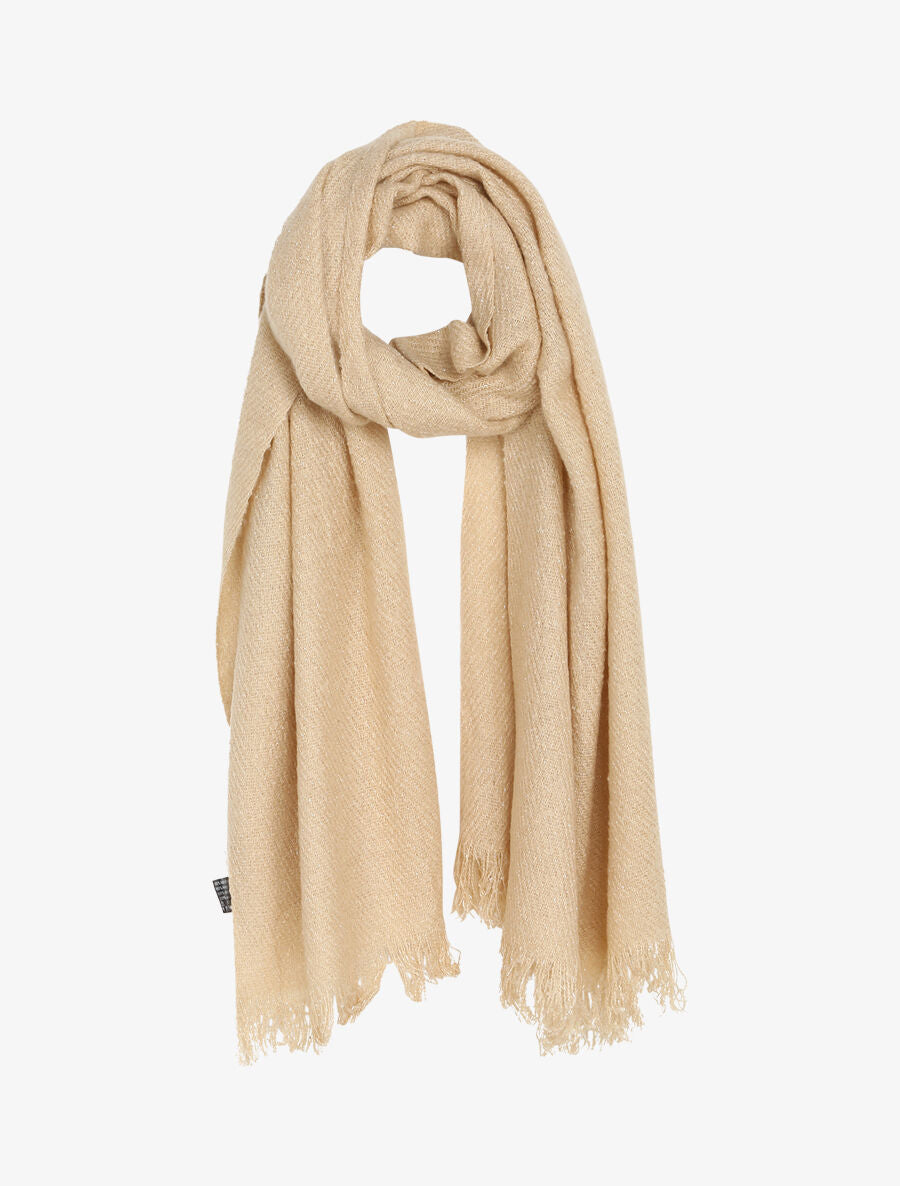 Echarpe irisée à bords frangés - Beige - 4