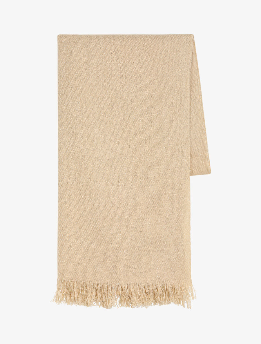 Echarpe irisée à bords frangés - Beige - 2