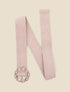 Ceinture style raphia à boucle ronde dorée - Rose - 1