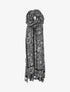 Foulard à imprimé éventails et bords à pompons - Noir - 1