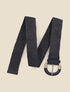 Ceinture style raphia à boucle bimatière - Noir - 1