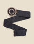 Ceinture style raphia à boucle ronde plate - Noir - 1